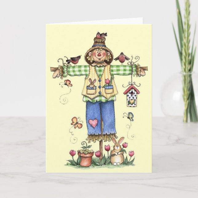 Cartão Spring Scarecrow - Greeting Card (Frente)