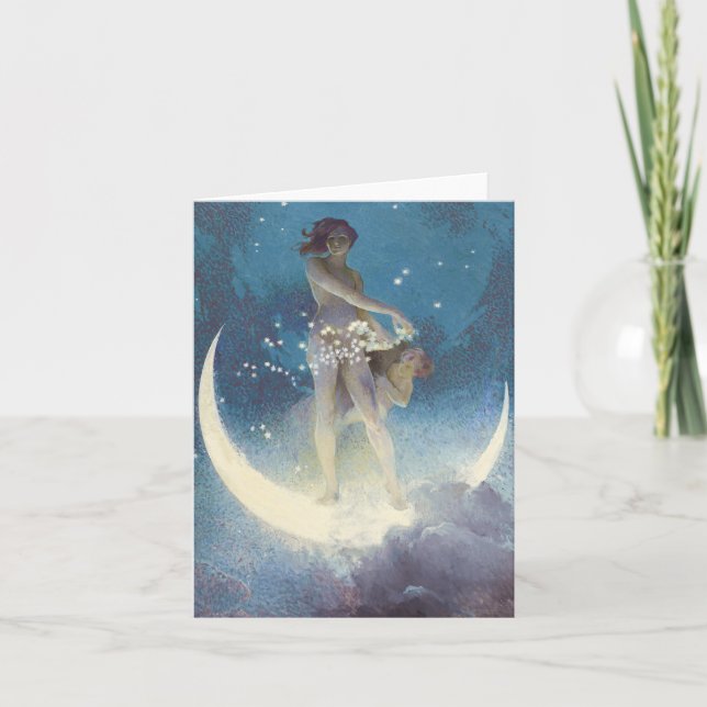 Cartão Spring Scattering Stars vintage illustration (Frente)