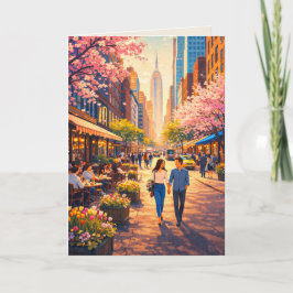 Cartão Spring Stroll through the Cherry Blossoms Art Card