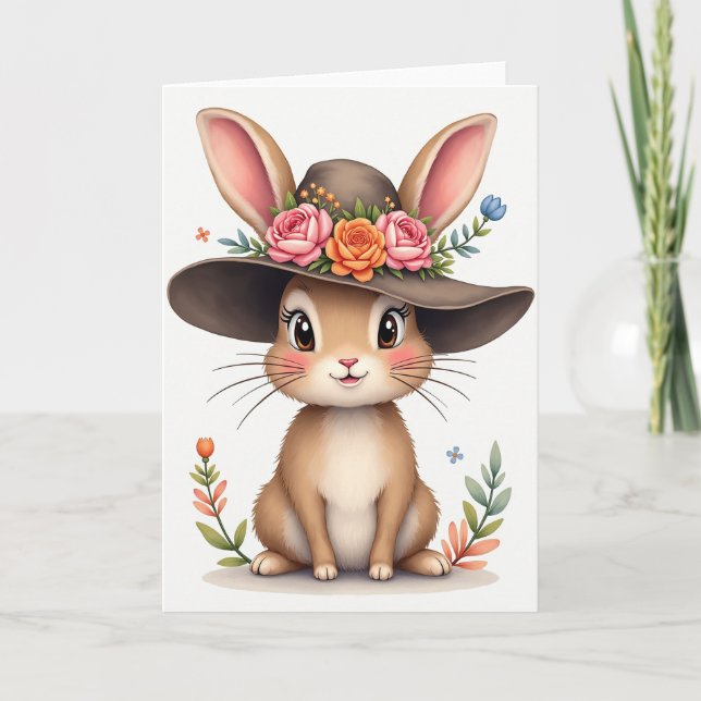 Cartão Springtime Bunny Friend Card (Frente)