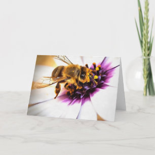 Cartão Springtime Honeybee On White African Daisy