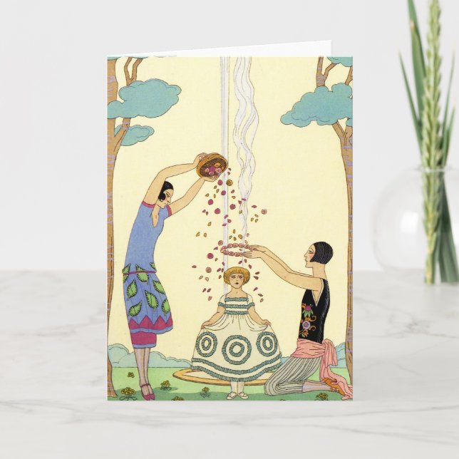 Cartão Springtime in France Art Deco Greeting Card (Frente)