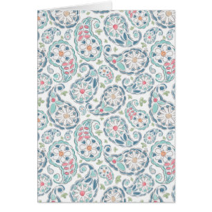 Cartão Springtime Paisley Pattern