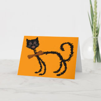 Cartão Springy Black Cat Halloween Decoration