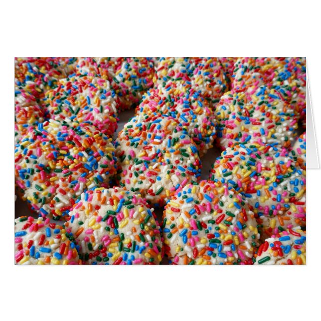 Cartão Sprinkle Cookies Diversão Bahando Fotografia (Frente horizontal)