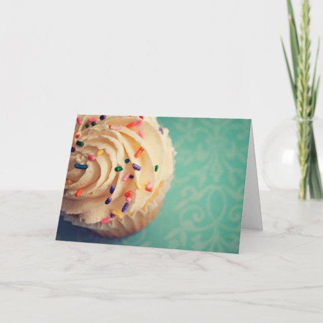 Cartão Sprinkles Cupcake Greeting Card (Frente)