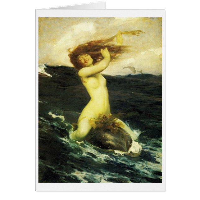 Cartão Sprite de água que monta um golfinho (Frente)