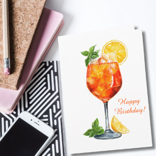 Cartão Spritz Italiano de Aniversário Divertido Personali