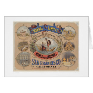 Cartão Spruance Stanley & Co., vinhos & licores, SF