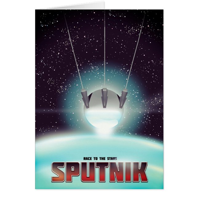 Cartão Sputnik "corrida às Estrelas" (Frente)