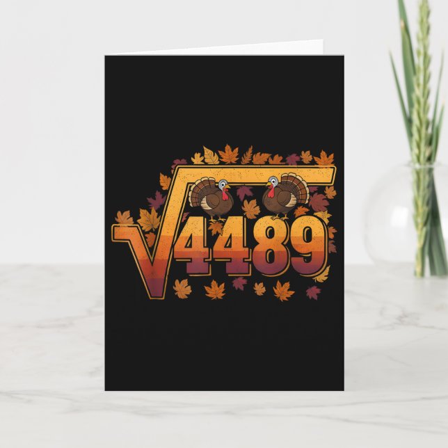 Cartão Square Root 4489 Funny Thanksgiving Meme 67 Math T (Frente)