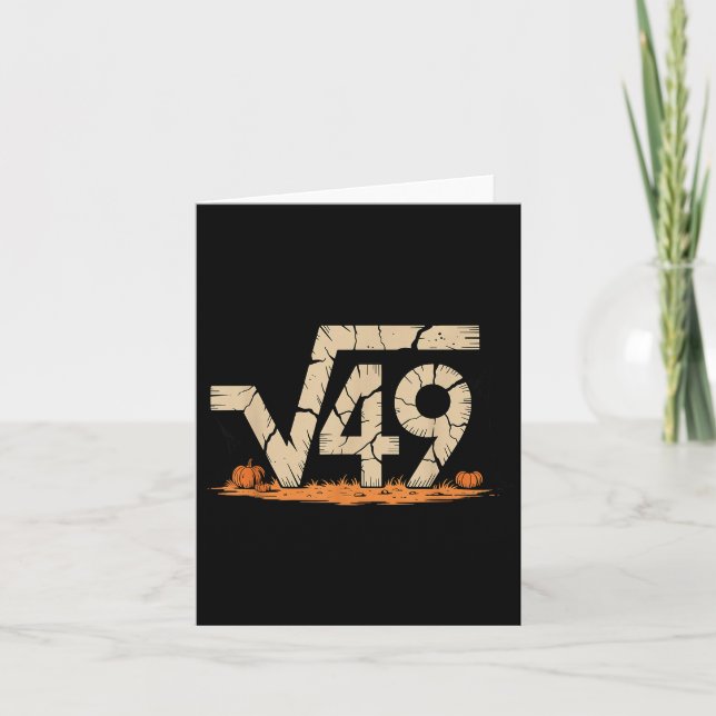 Cartão Square Root 67 Meme 6 7 Gen Alpha Halloween Six Se (Frente)