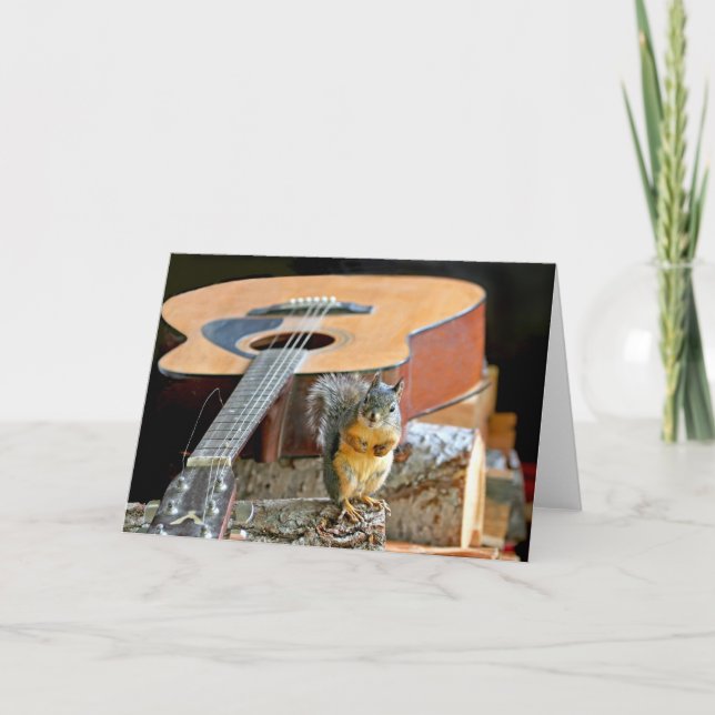 Cartão Squirrel and Guitar (Frente)