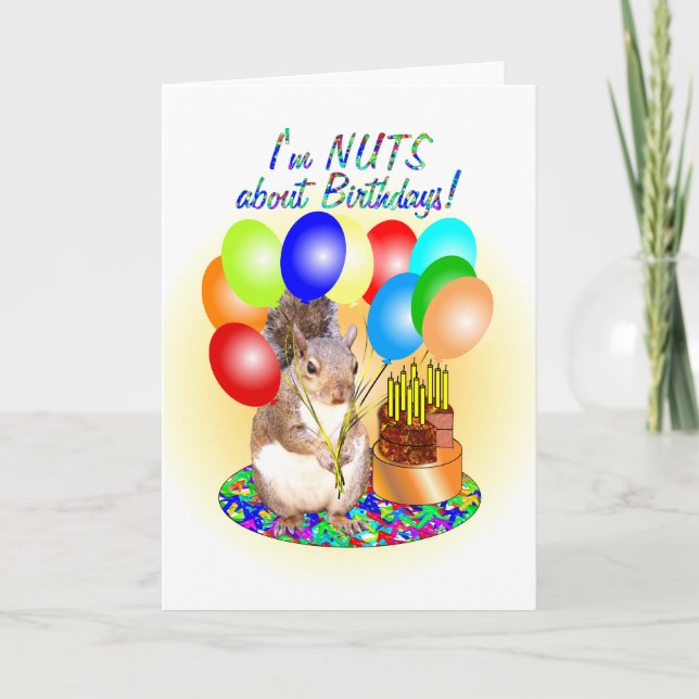 Cartão Squirrel Birthday (Frente)