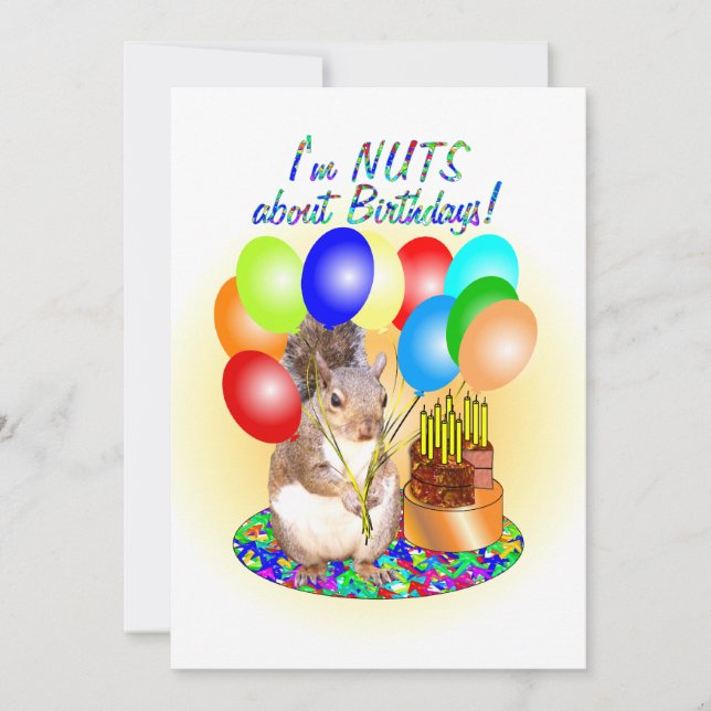 Cartão Squirrel Birthday (Frente)