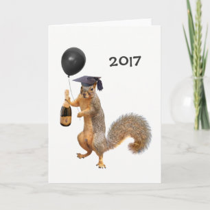 Cartão Squirrel Champagne Balloon 2017 Card