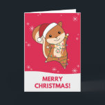 Cartão Squirrel Christmas Winter Animals Card<br><div class="desc">The squirrels for Christmas with fairy lights. Funny animals with gifts and snow for the holidays. Also funny for Christmas in July. Squirrel cute animals and perfect for Christmas.</div>