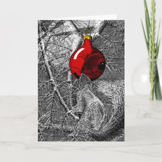 Cartão Squirrel in Christmas Tree (Frente)