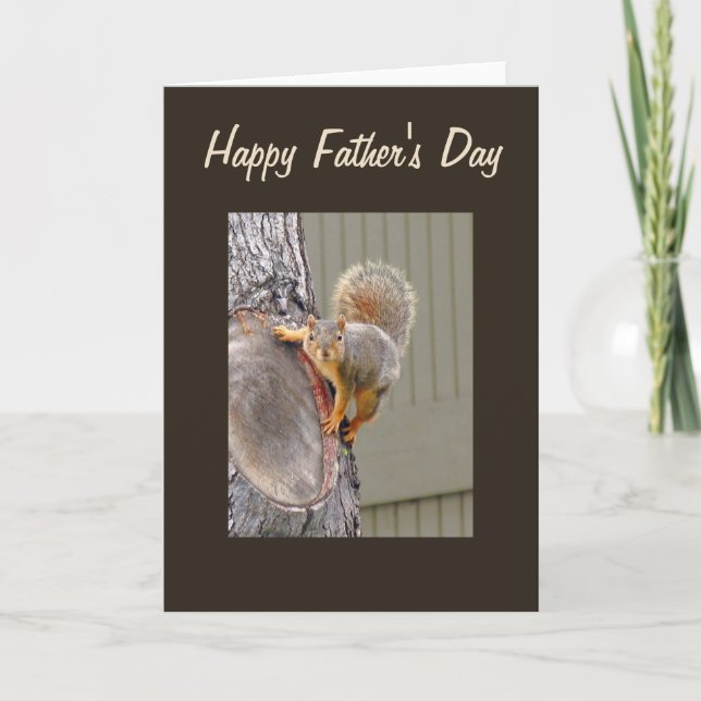 Cartão Squirrel Photograph Happy Father's Day (Frente)