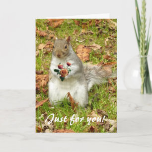 Cartão Squirrel with roses