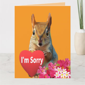 Cartão Squirrelly Sweet Heart Apology Card