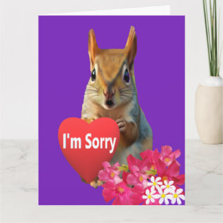 Cartão Squirrelly Sweet Heart Apology Card