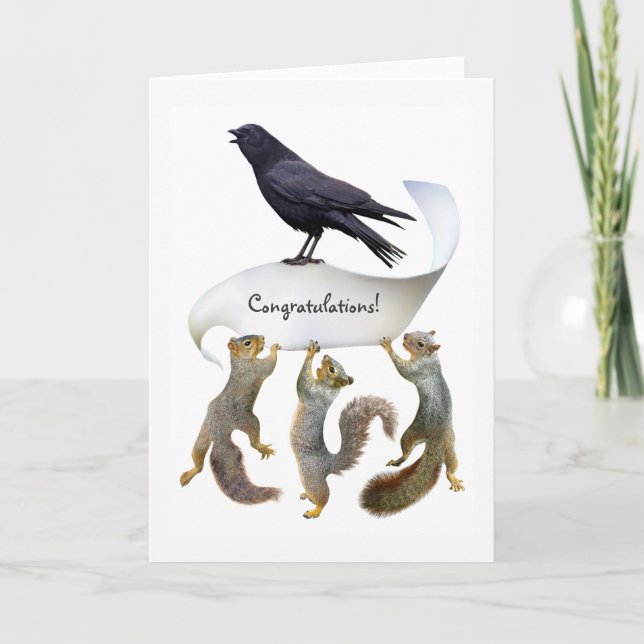 Cartão Squirrels and Crow Congratulations Card (Frente)