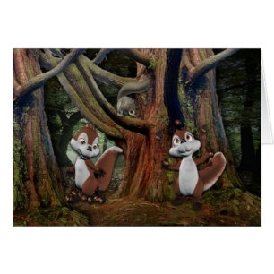 Cartão Squrrels brincalhão