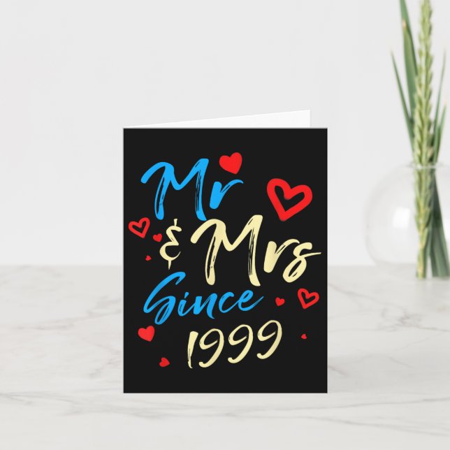 Cartão Sr. &amp; Sra. Desde 1999 Casais 23ª Nuptura Anniv (Frente)