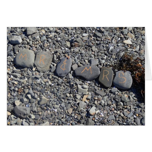 Cartão Sr. e Sra. Beach Rocks no porto Bar (Frente Horizontal)