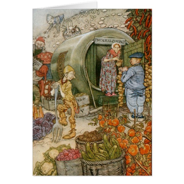 Cartão Sr. e Sra. Vinegar e história inglesa (Frente)