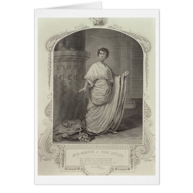 Cartão Sr. H. Marston como Marc Antony, cena 2 do ato (Frente)