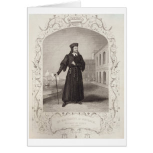 Cartão Sr. Macready como Shylock, Ato I Cena 3, em "O Mer