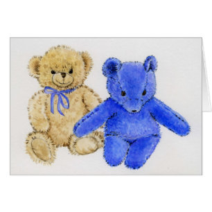 Cartão "Sr. McCuddles e urso azul "