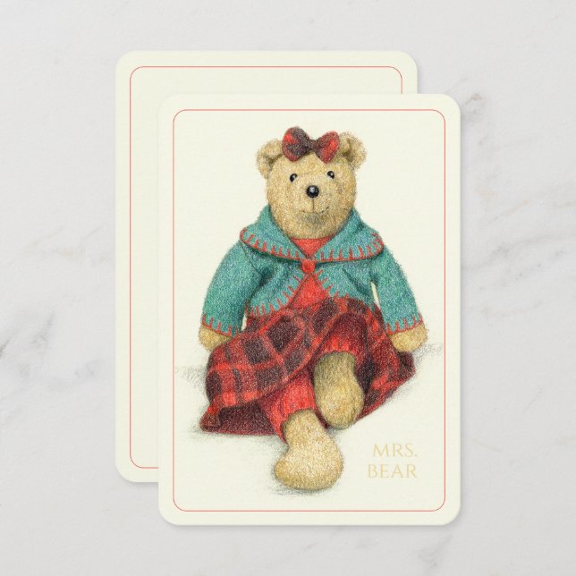 Cartão SRA. Placa plana II BEAR 3,5x5 (Frente/Verso)