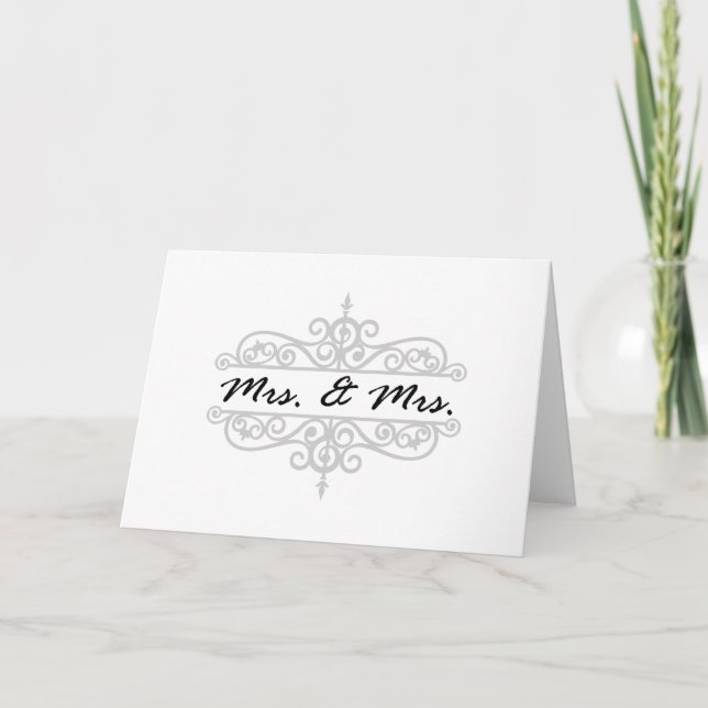 CARTÃO SRA. & SRA. LESBIAN WEDDING CARD CELTIC KNOT SCROL (Frente)