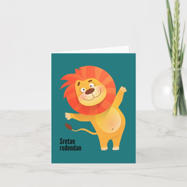 Cartão Sretan rođendan, Feliz Aniversário Croata (Frente)