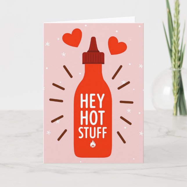 Cartão Sriracha Love Hot Stuff (Frente)