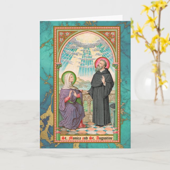 Cartão SS. Monica e Augustine em Ostia (SAU 047) (Flor Amarela)