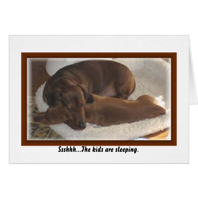 Cartão Ssshhh… os miúdos está dormindo (Frente horizontal)