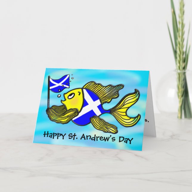 Cartão St. Andrew's Day GREETING CARD funny cartoon (Frente)