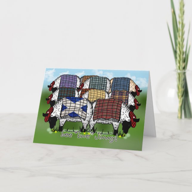 Cartão St. Andrew's Day Sheep - See Ewe Jimmy (Frente)