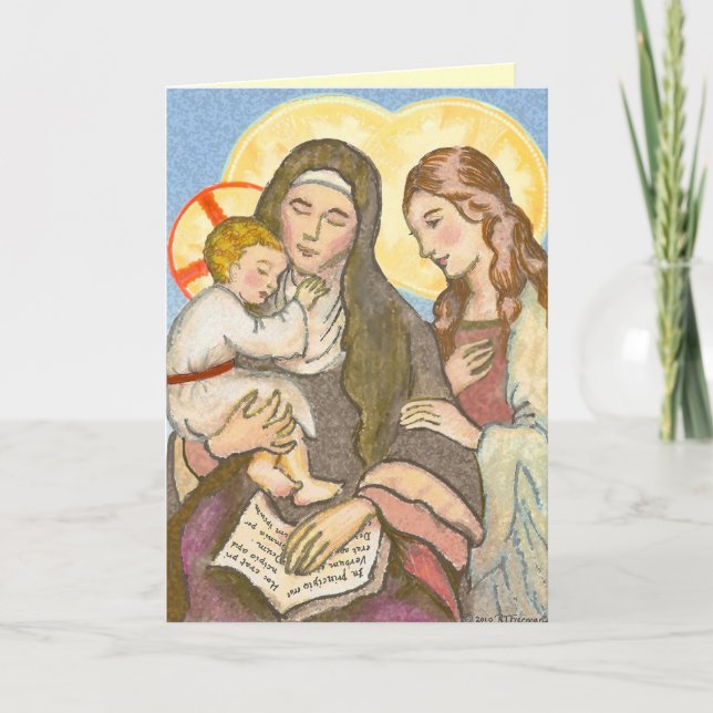 Cartão St. Ann with Jesus and Mary Greeting Card (Frente)