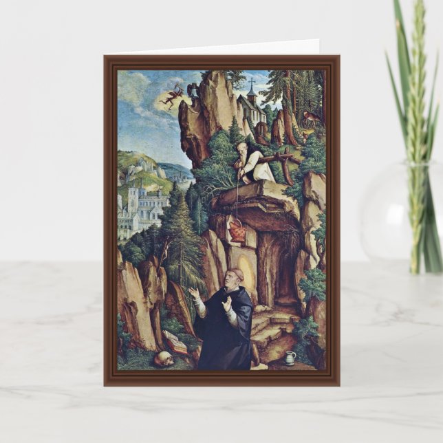 Cartão St. Benedict na oração por Meister Von Meßkirch (Frente)