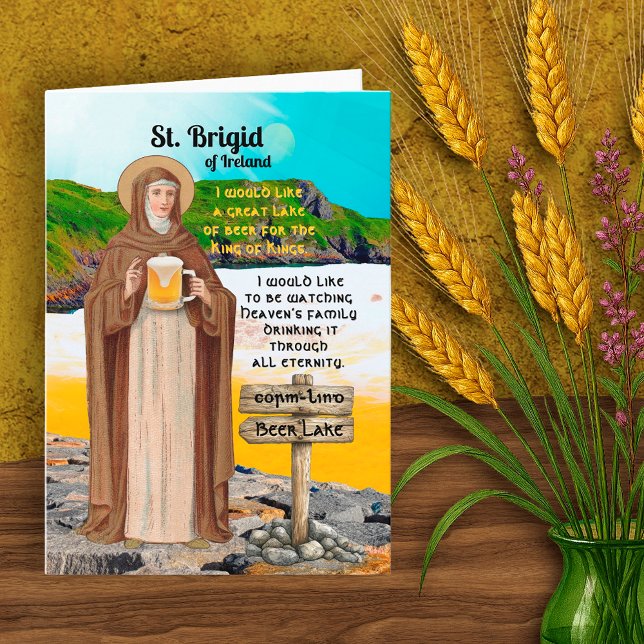 Cartão St. Brigid of Ireland and Her Lake of Beer (Criador carregado)