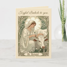 Cartão St Brigid Patroness Saint Of Ireland With White Co