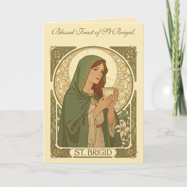 Cartão St Brigid The Patroness of Dairy Production (Frente)