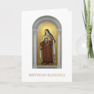 Cartão St. carmelita Therese da freira a flor pequena