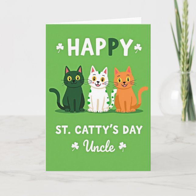 Cartão St Cattys Day Uncle Card (Frente)