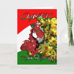 Cartão St. David's Day Card, St David's Day, Dydd Gwyl De